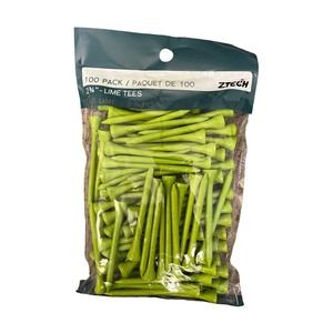 NEW ZTech Golf Step Tees 2¾" Wooden Lime 100 pack